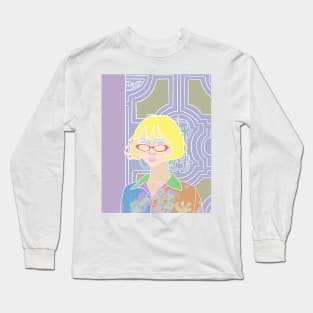 Woman with French bob haircut Long Sleeve T-Shirt